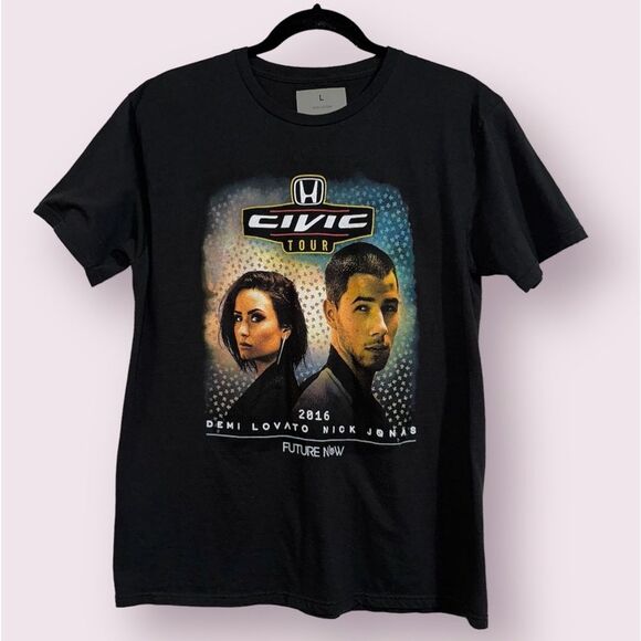 Demi Lovato Nick Jonas 2016 Honda Civic Tour Shirt Size L‎ - Picture 1 of 7